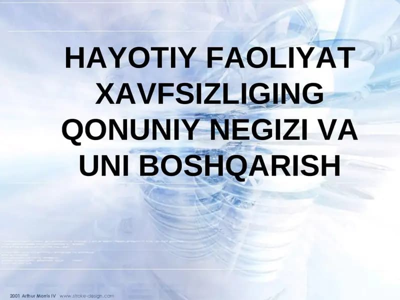 Hayotiy faoliyat xavfsizligi (HFX) fanining ahamiyati va uning tarkibi