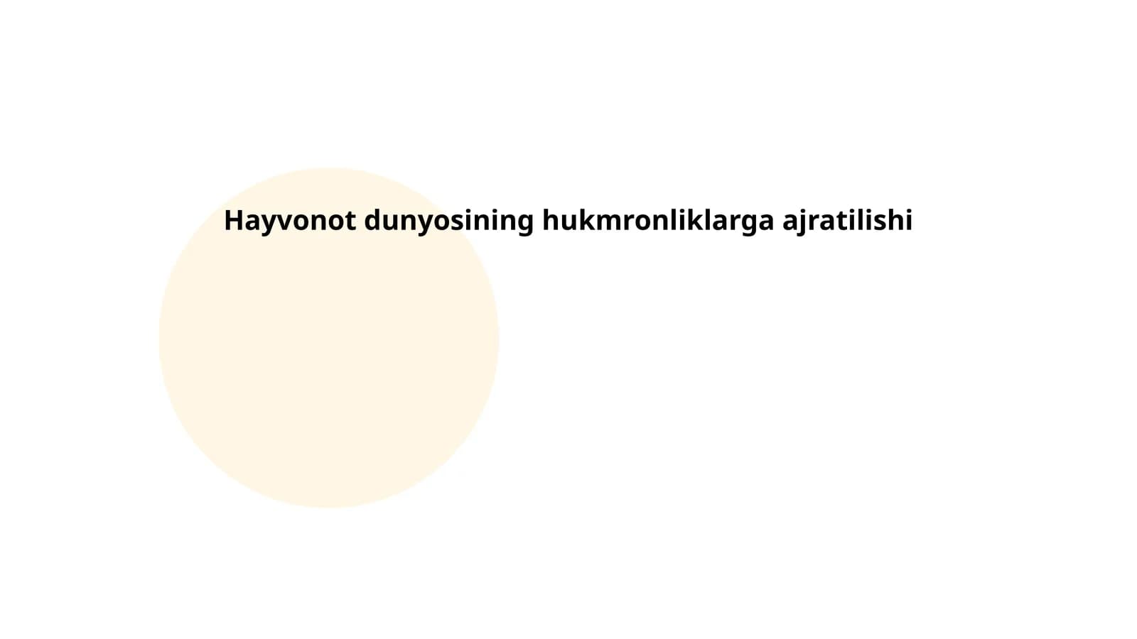 Hayvonot dunyosining hukmronliklarga ajratilishi
