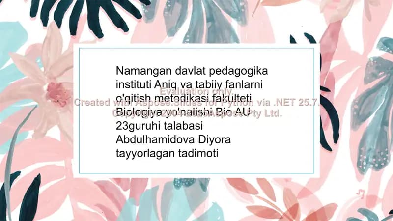 Biologiya tadqiqotlarining uslubiy metodikasi