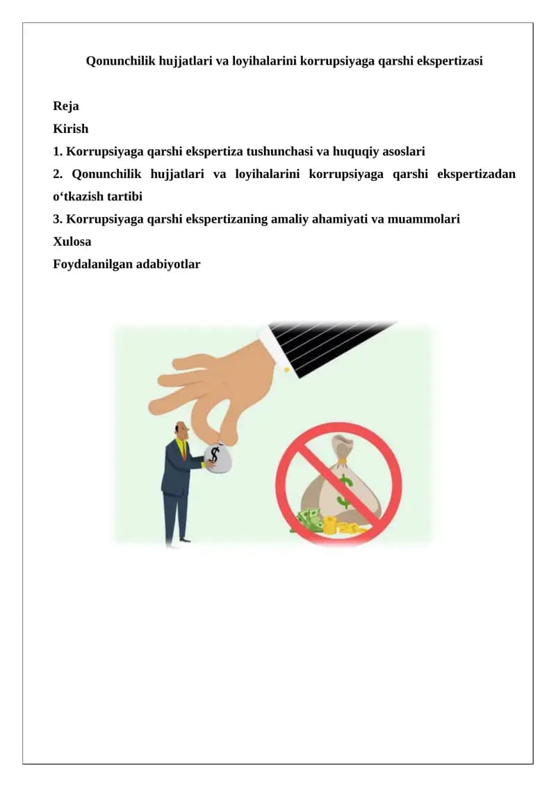 Korrupsiyaga qarshi ekspertizasi