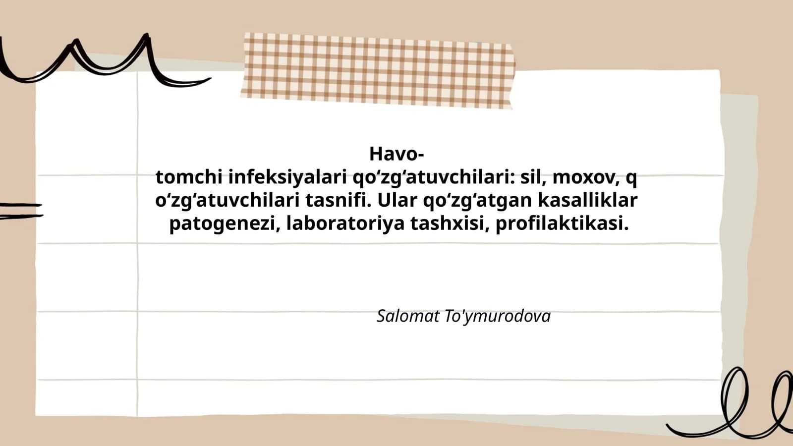Havo-tomchi infeksiyalari qo‘zg‘atuvchilari: sil, moxov, qo‘zg‘atuvchilar tasnifi