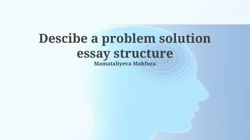 Problem Solution Essay Structure