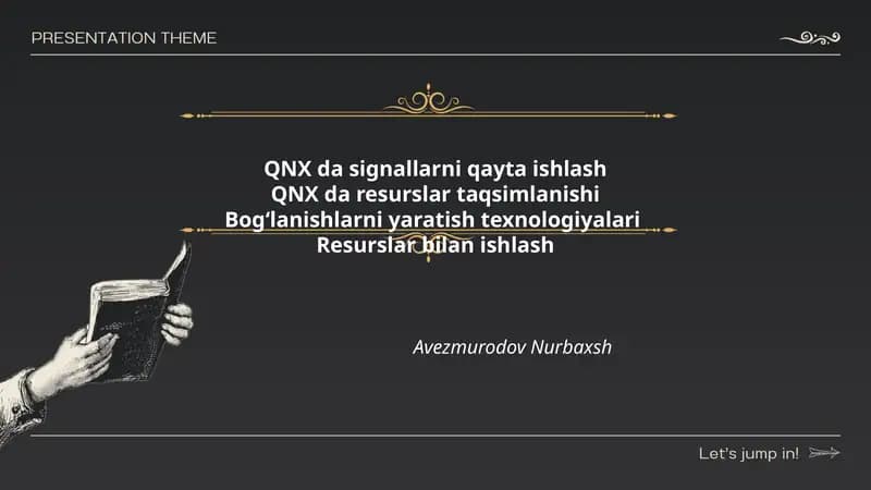 QNX da signallarni qayta ishlash