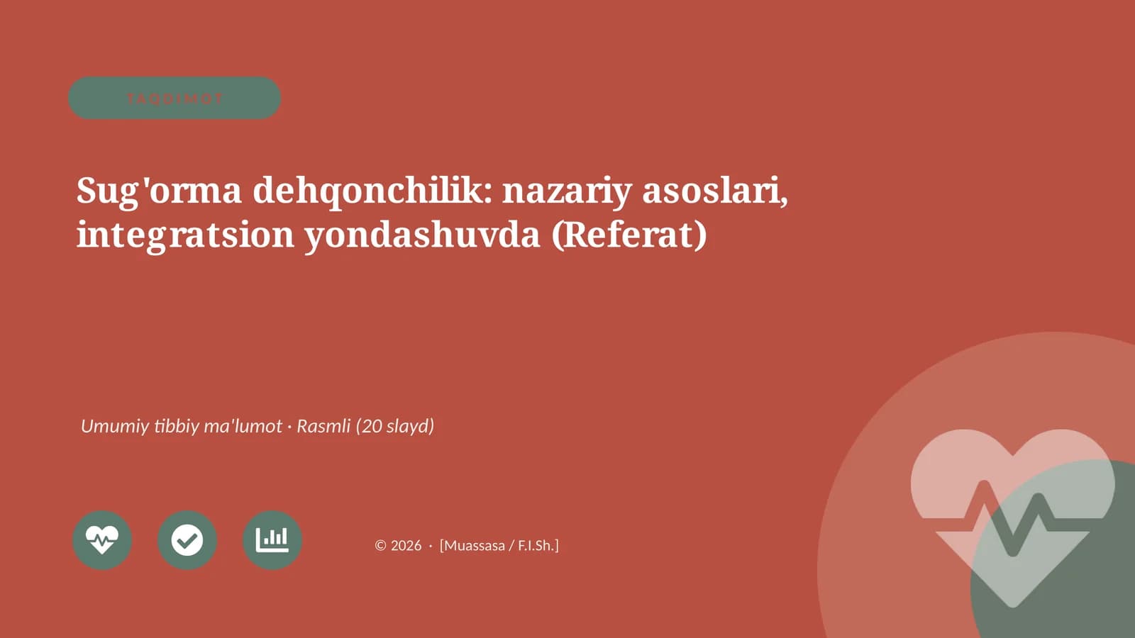 Sug'orma dehqonchilik: nazariy asoslari, integratsion yondashuvda (Referat)