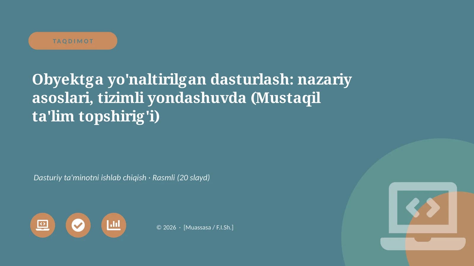 Obyektga yo'naltirilgan dasturlash