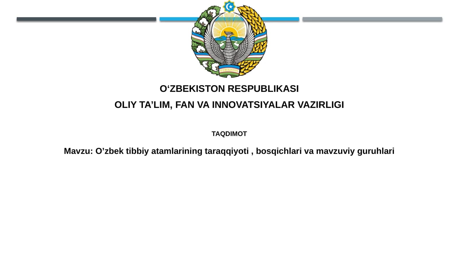 O'zbek tibbiy atamalarining taraqqiyot tarixi