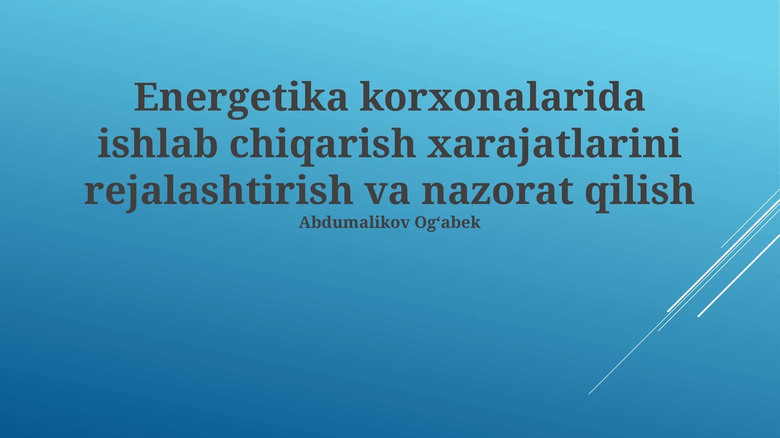 Ishlab Chiqarish Xarajatlarini Nazorat Qilish Usullari