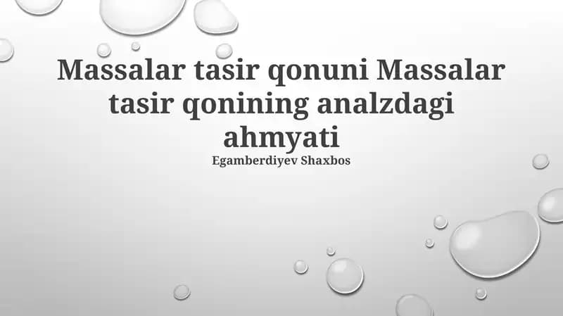 Ommaviy Ta'sir Qonuni