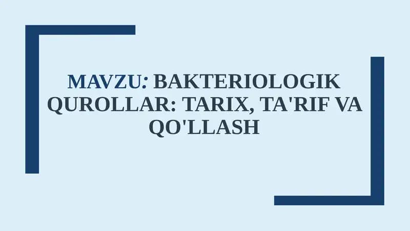 Bakteriologik qurollar