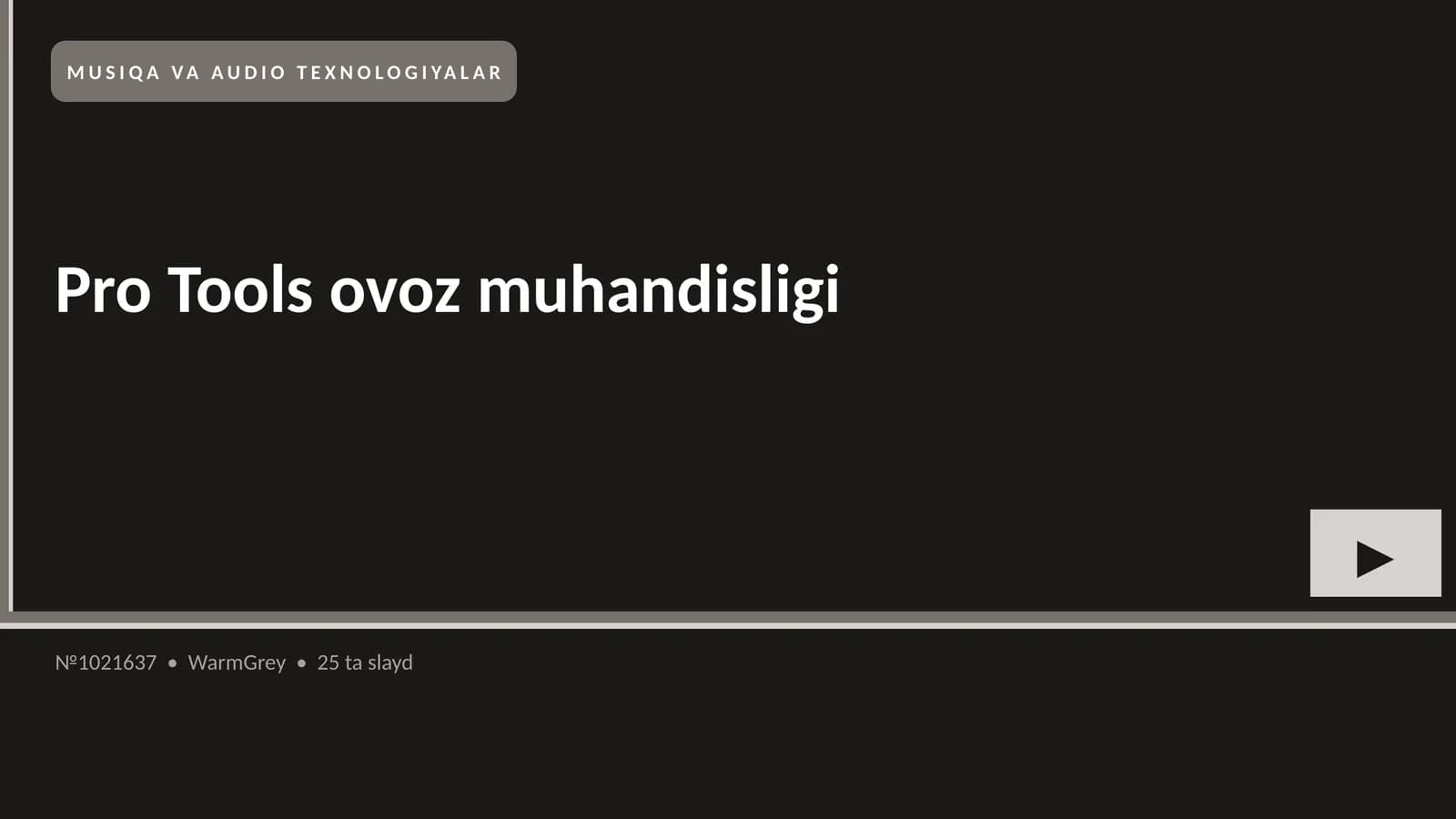 Pro Tools ovoz muhandisligi