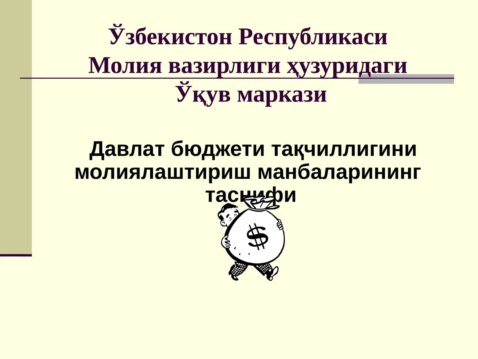 Давлат бюджети тақчиллигини молиялаштириш манбаларининг таснифи