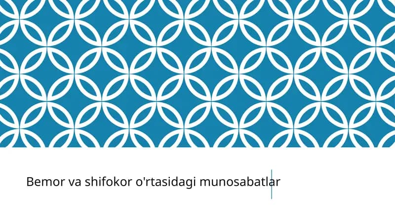 Bemor va shifokor o'rtasidagi munosabatlar