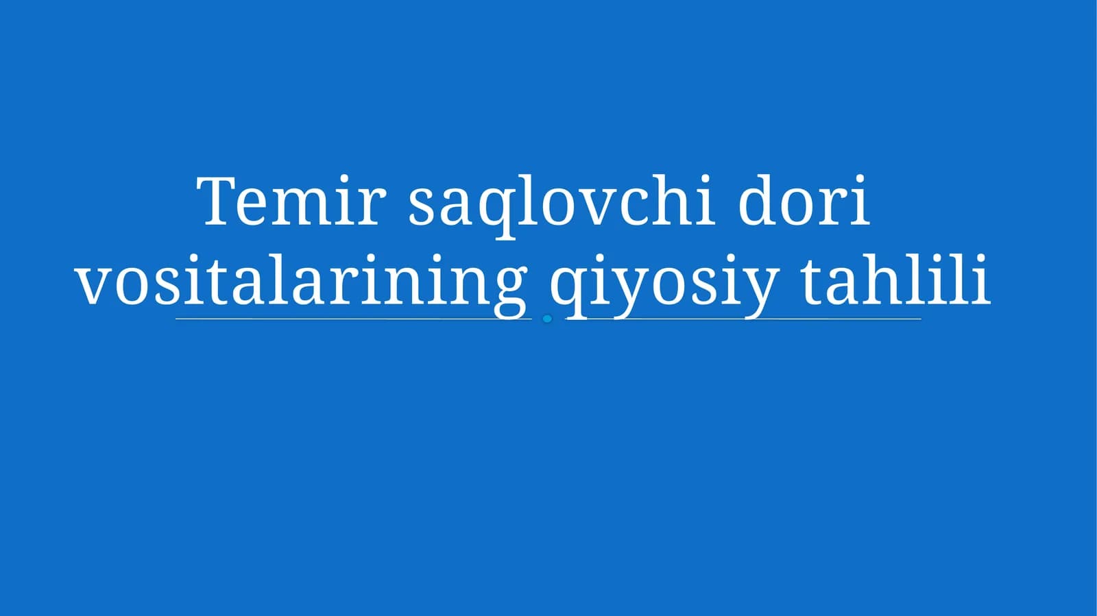 Temir saqlovchi dori vositalarining qiyosiy tahlili