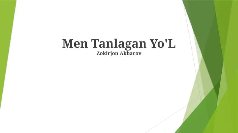 Men Tanlagan Yo'L
