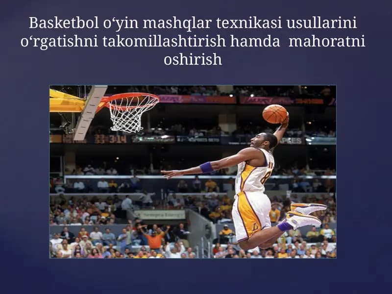 Basketbol o‘yin mashqlar texnikasiusullarini o‘rgatish