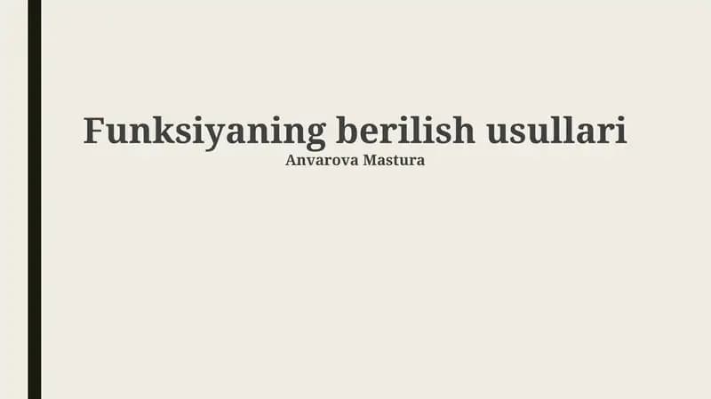Funksiyaning berilish usullari