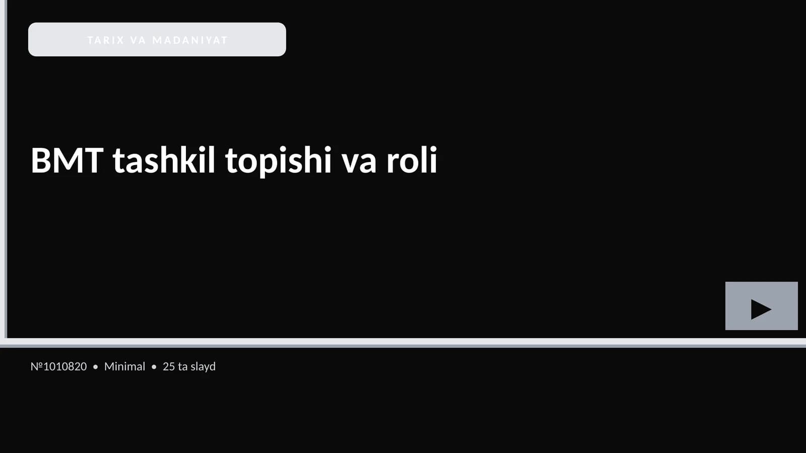 BMT tashkil topishi va roli