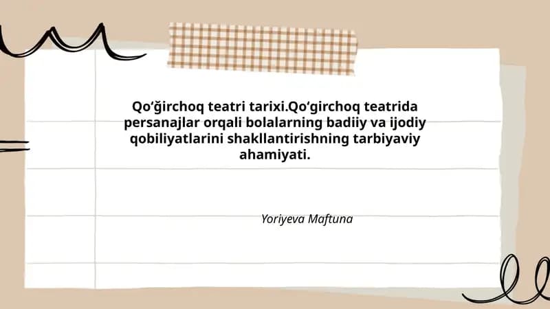Qoʻğirchoq teatri tarixi