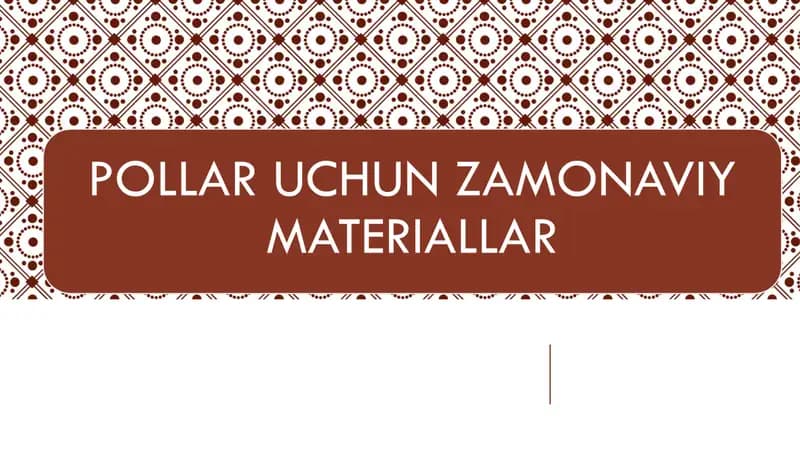 Zamonaviy materiallar