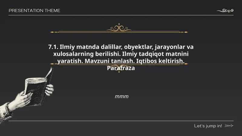 Ilmiy Matnda Dalillarni Tanlash va Tasniflash Usullari