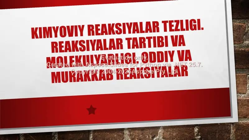 Kimyoviy reaksiyalar tezligi