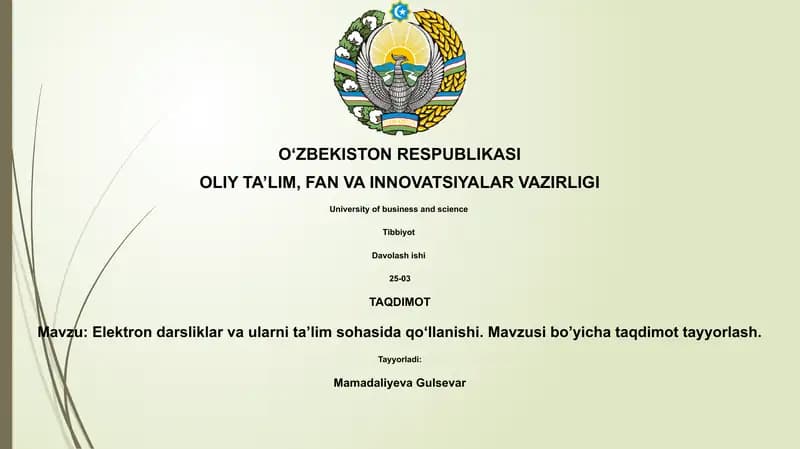 Elektron darsliklar va ularni ta’lim sohasida qo‘llanishi