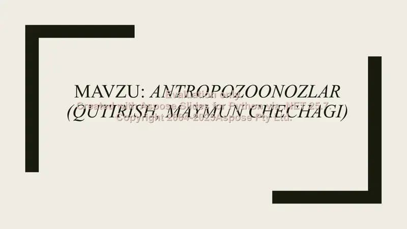 Antropozoonozlar (qutirish, Maymun chechagi)