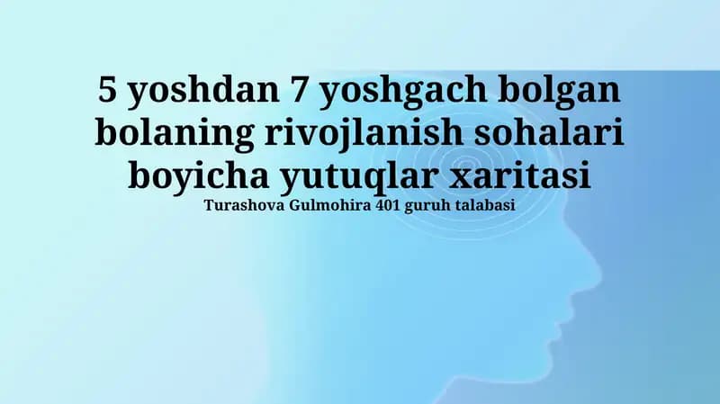 Rivojlanish bosqichlari tekshiruv varaqasi