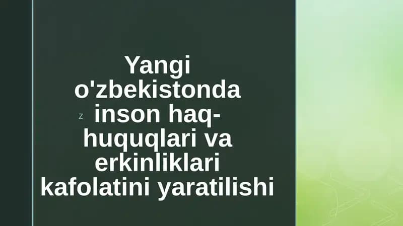 Yangio'zbekistondainsonhaq-huquqlarivaerkinliklarikafolatiniyaratilishi