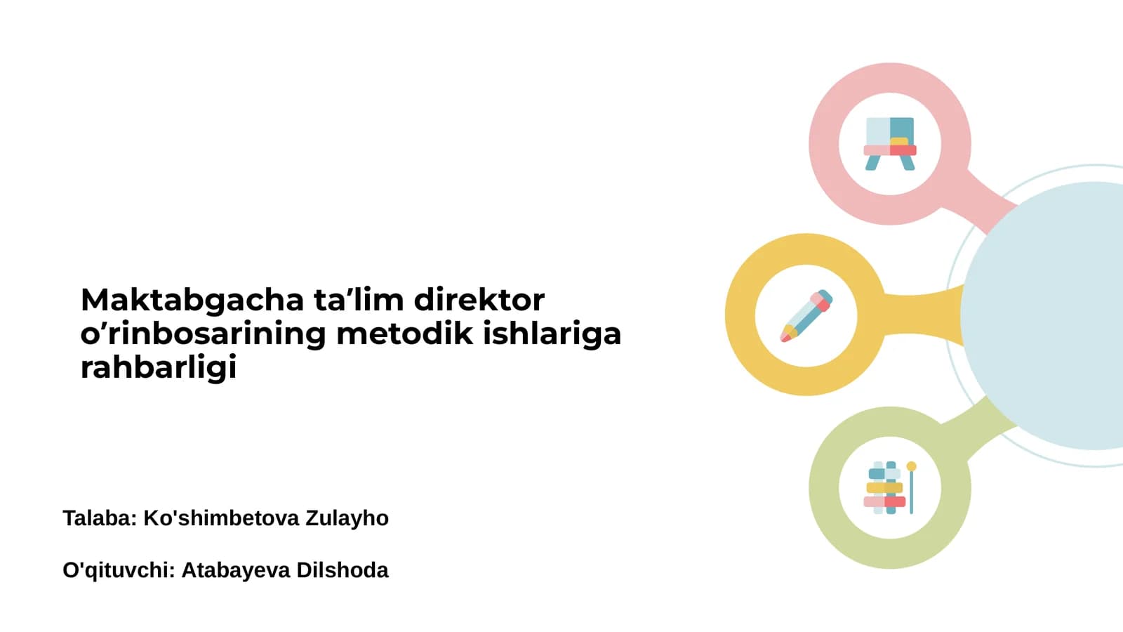 Maktabgacha ta’lim direktor o’rinbosarining metodik ishlariga rahbarligi