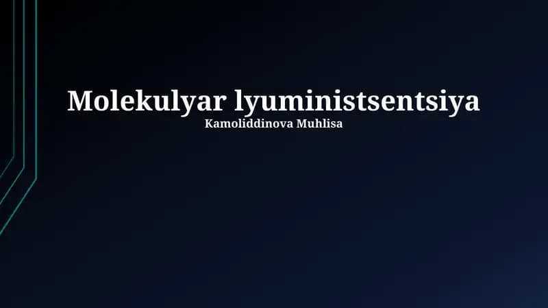 Molekulyar lyuministsentsiya