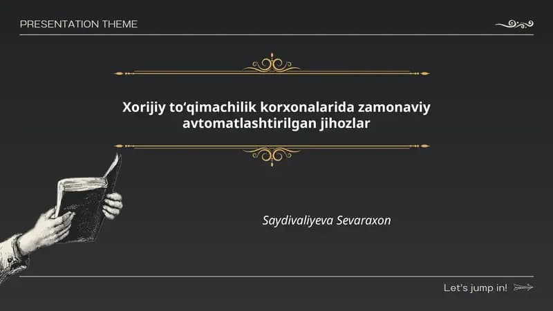 Zamonaviy avtomatlashtirilgan jihozlar