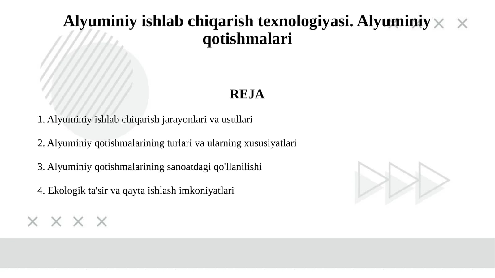 Alyuminiy ishlab chiqarish texnologiyasi. Alyuminiy qotishmalari