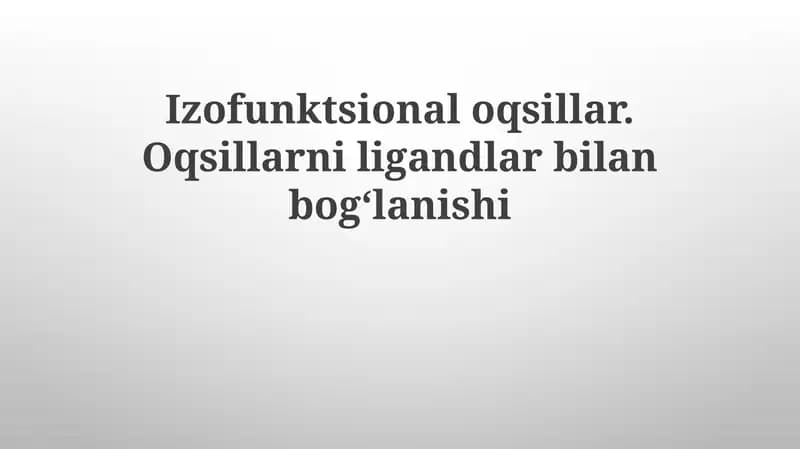 Izofunktsional oqsil oilalari