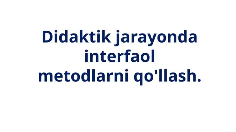 Interfaol metodlar