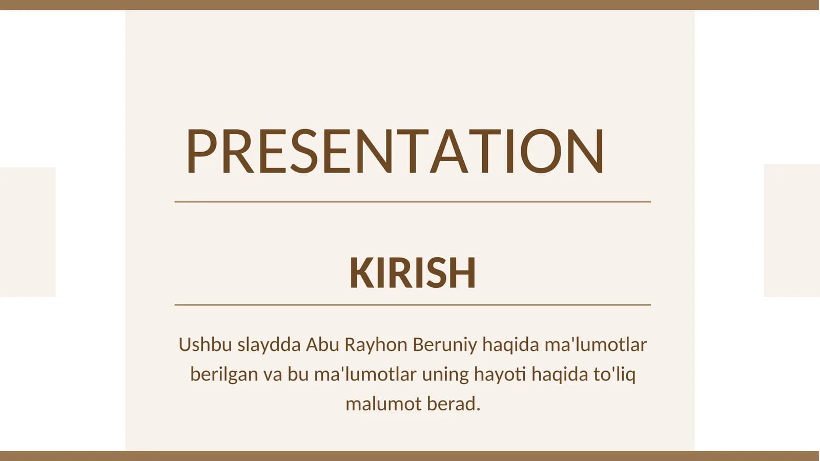 Abu Rayhon Beruniy hayoti