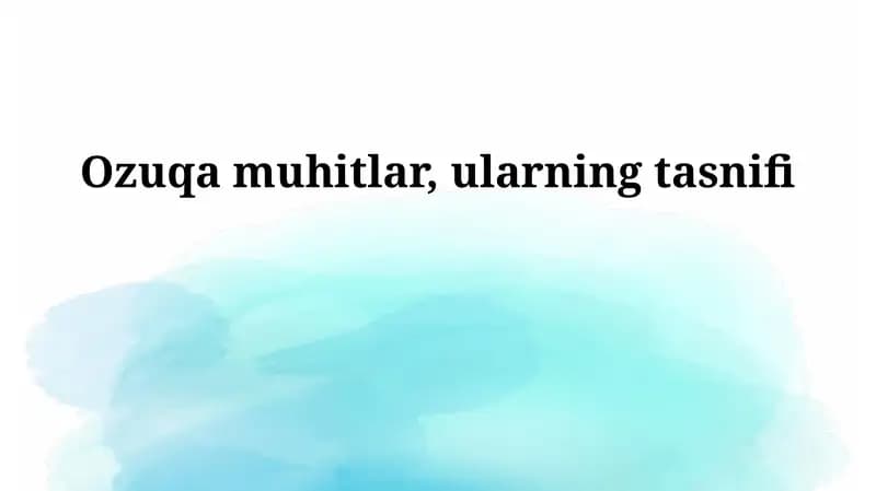 Oziqli muhitlar