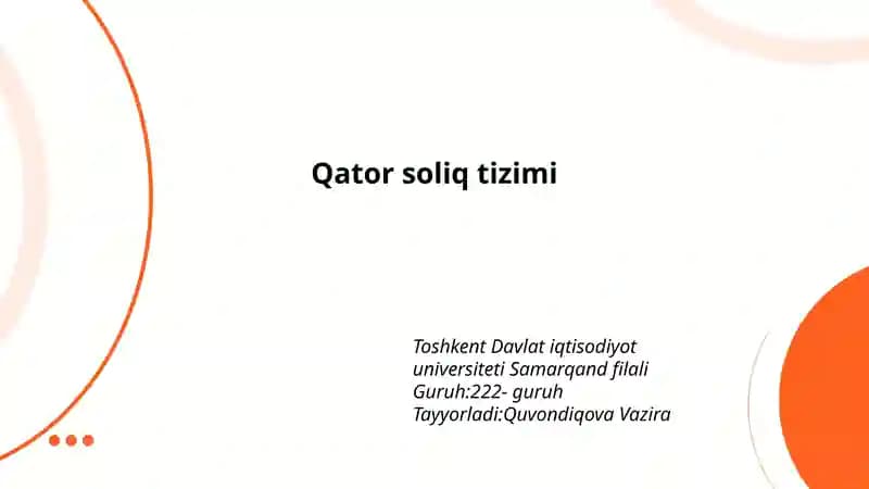 Qator soliq tizimi