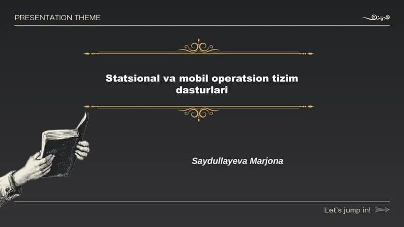 Statsional va mobil operatsion tizim dasturlari