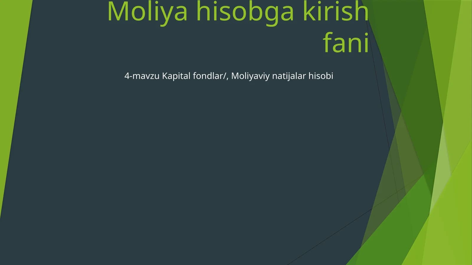 Moliya hisobga kirish fani