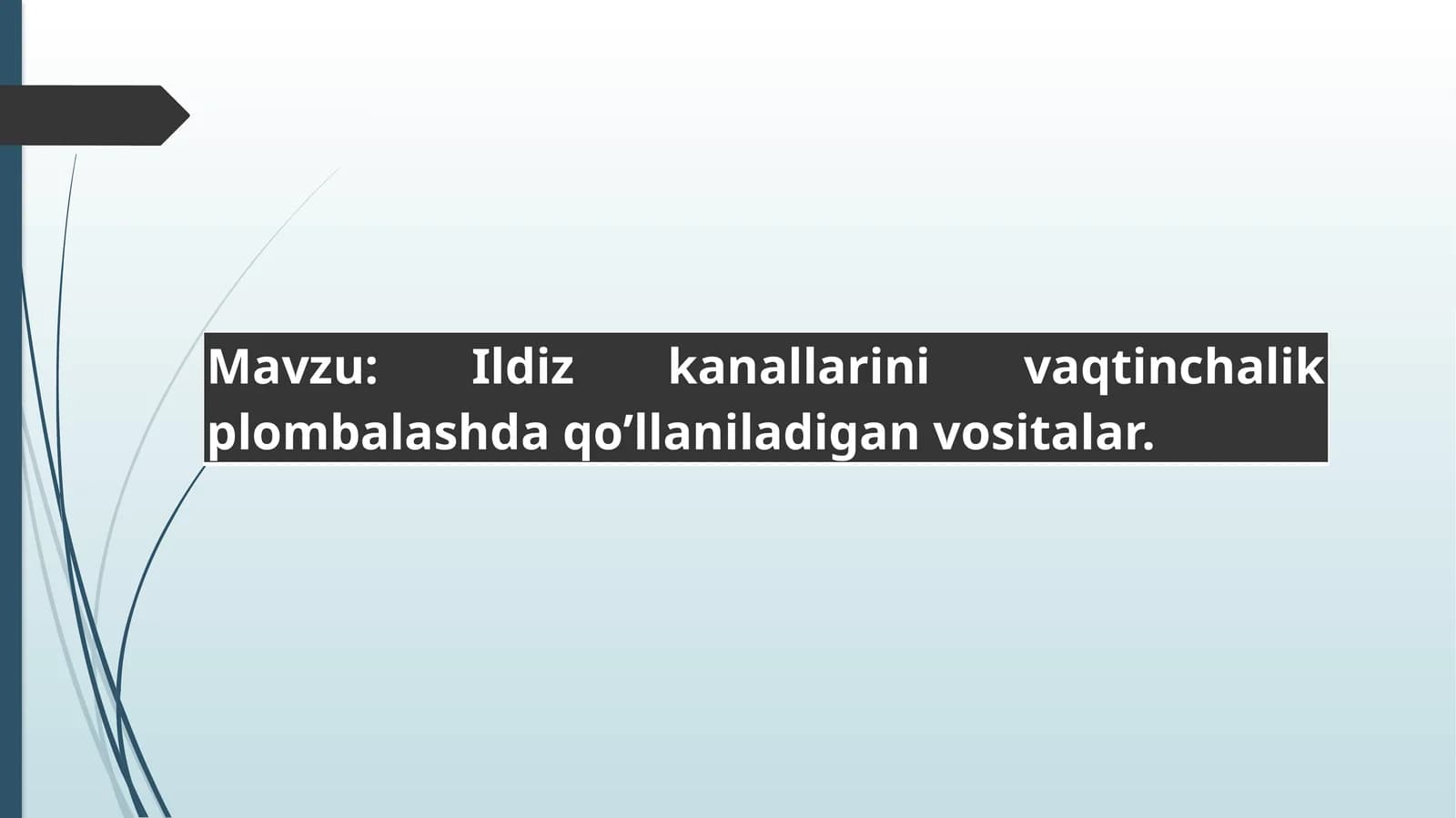 Ildiz kanallarini vaqtinchalik plombalashda qo’llaniladigan vositalar