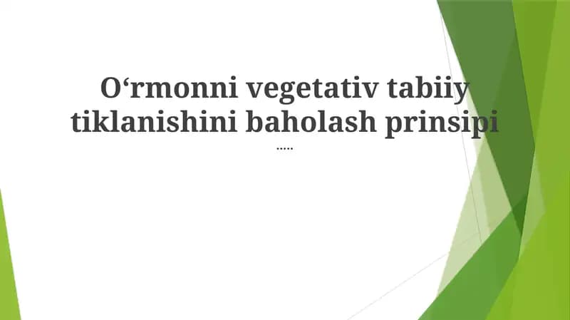 Kelajakdagi Regeneratsiyani Bashorat Qilish