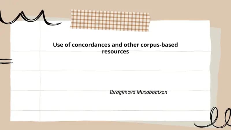 Use of concordances and other corpus-based resources