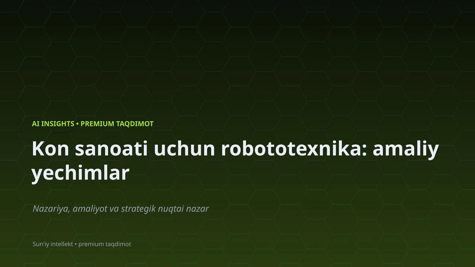 Robototexnika va AI sensor va aktuator