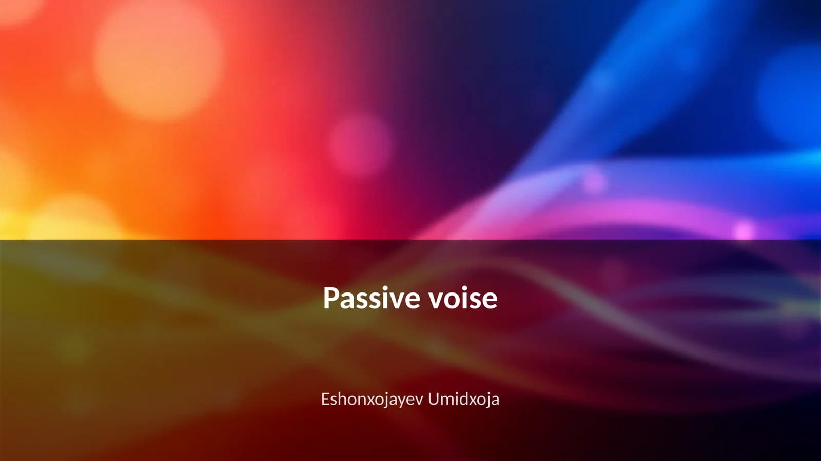 Passive voise