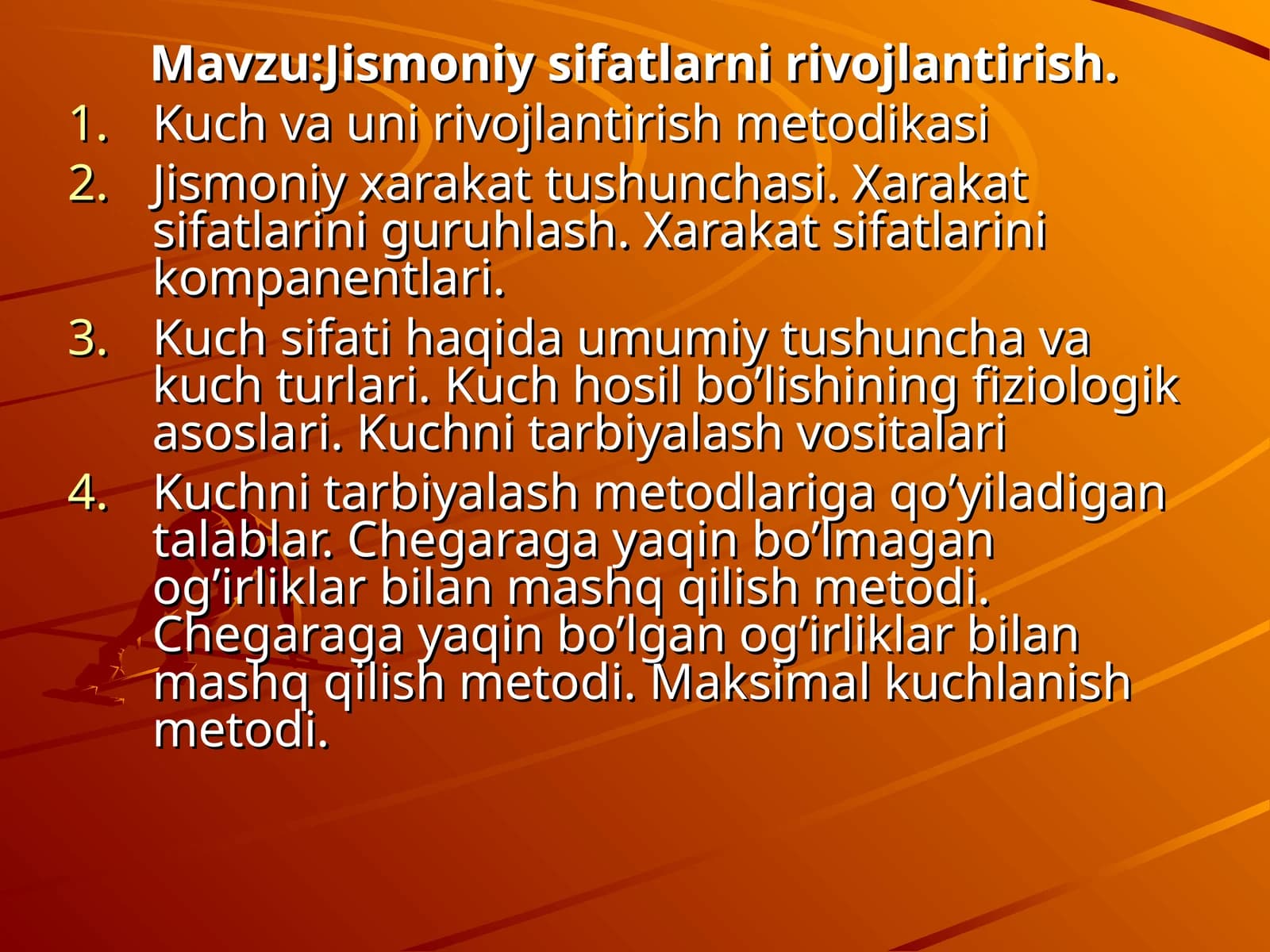 Jismоniy sifatlarni rivоjlantirish
