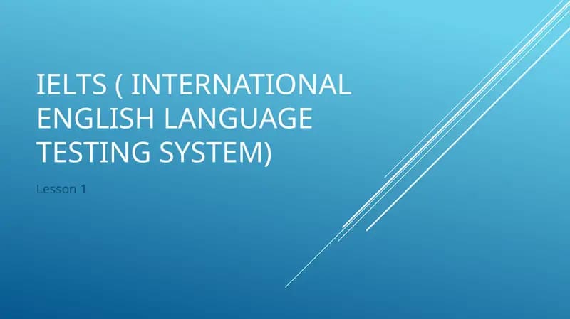 IELTS Lesson 1
