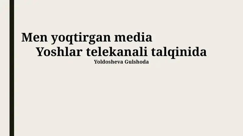 Yoshlar TVdagi Erkaklarga Yoqadigan Media Turlari