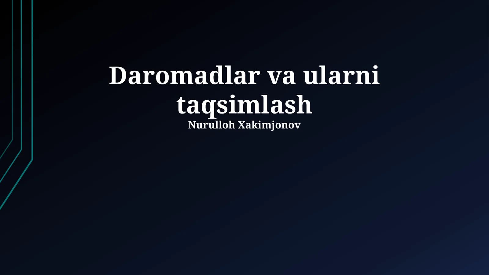 Daromadlar va ularni taqsimlash