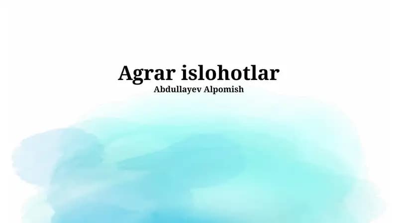 Agrar islohotlar